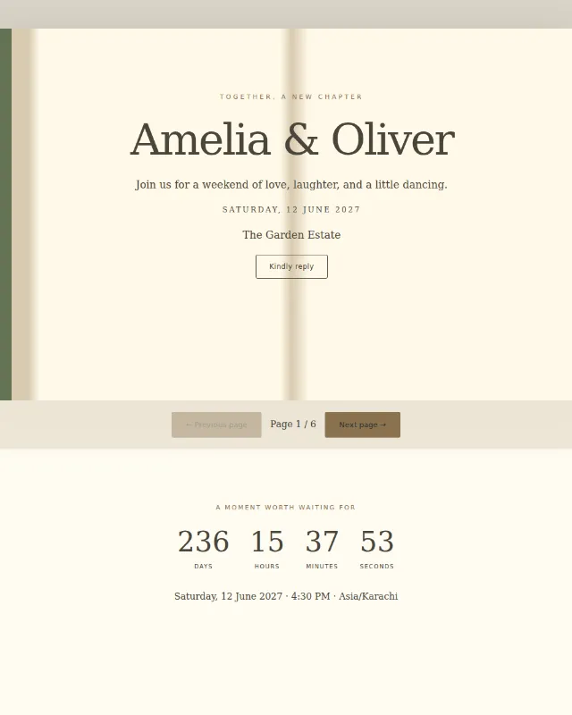 The Wedding Storybook invitation design