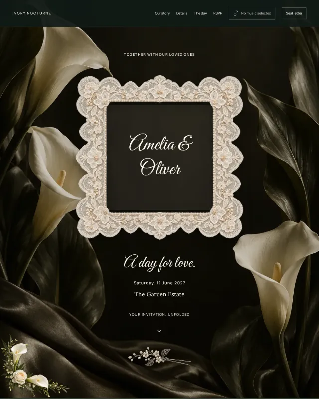 Ivory Nocturne invitation design