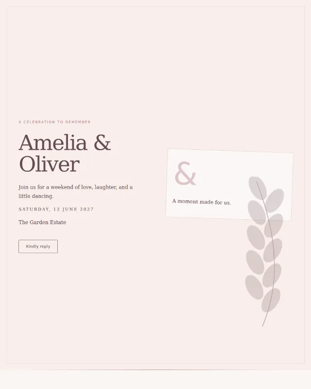 Rose Conservatory invitation design