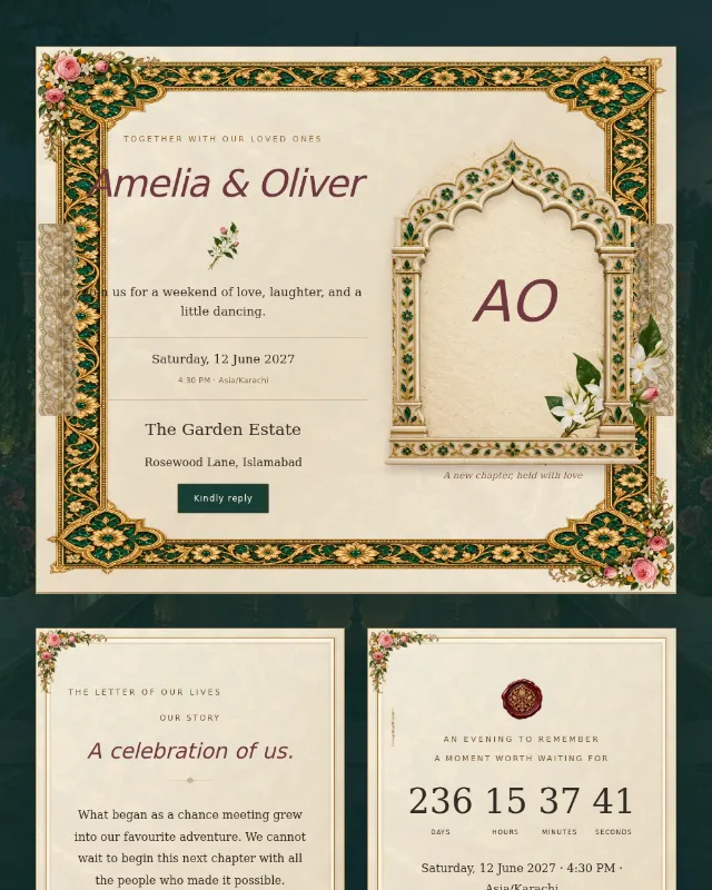Shahi Mughal Darbar invitation design