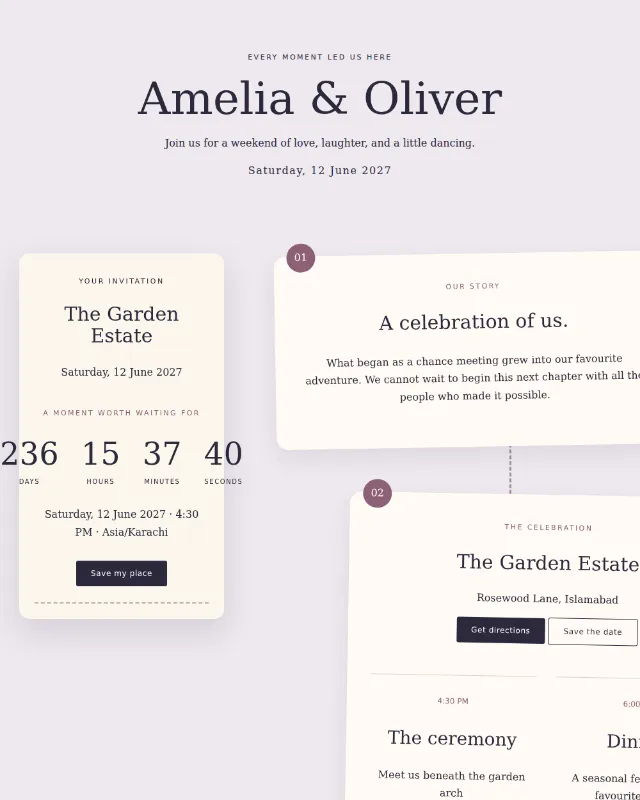 Our Journey invitation design